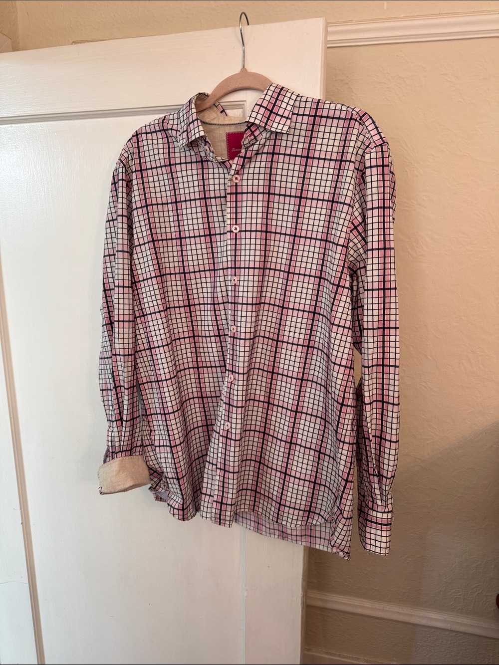 Tommy Bahama Men’s Large Plaid Dress Shirt